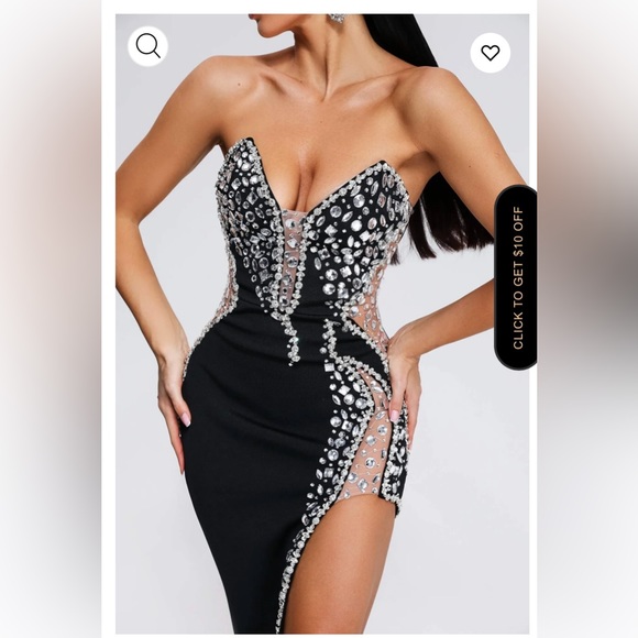 Porsha Diamonate Strapless Maxi Bandage Dress - Picture 5 of 6